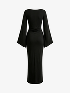 Ruched Long Sleeve Bodycon Maxi Dress