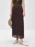 Pleated A-Line Midi Skirt