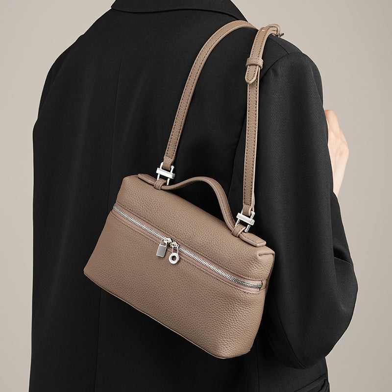 Structured Cowhide Leather Box Bag