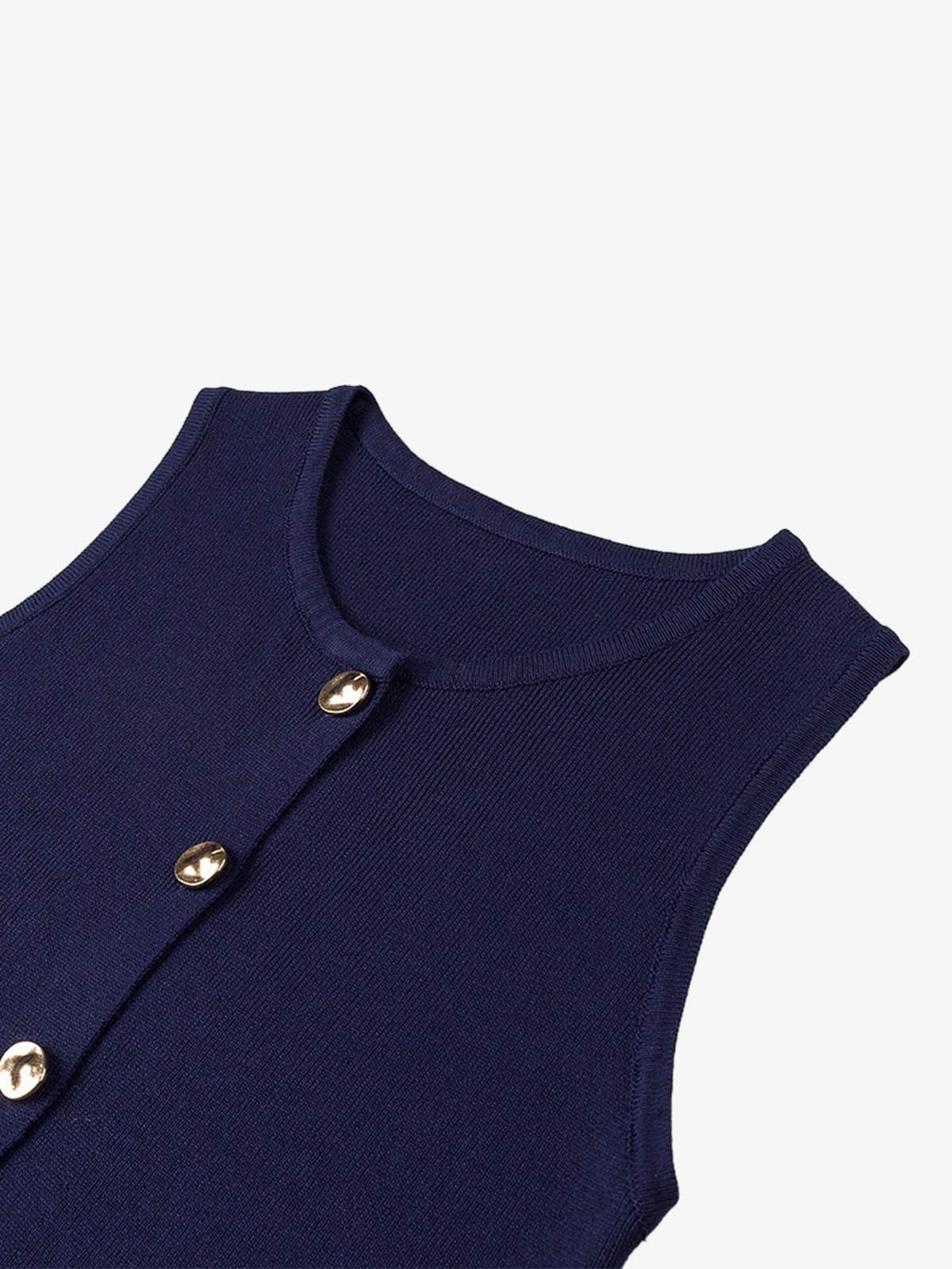 Navy Button Front Knit Two Piece Set