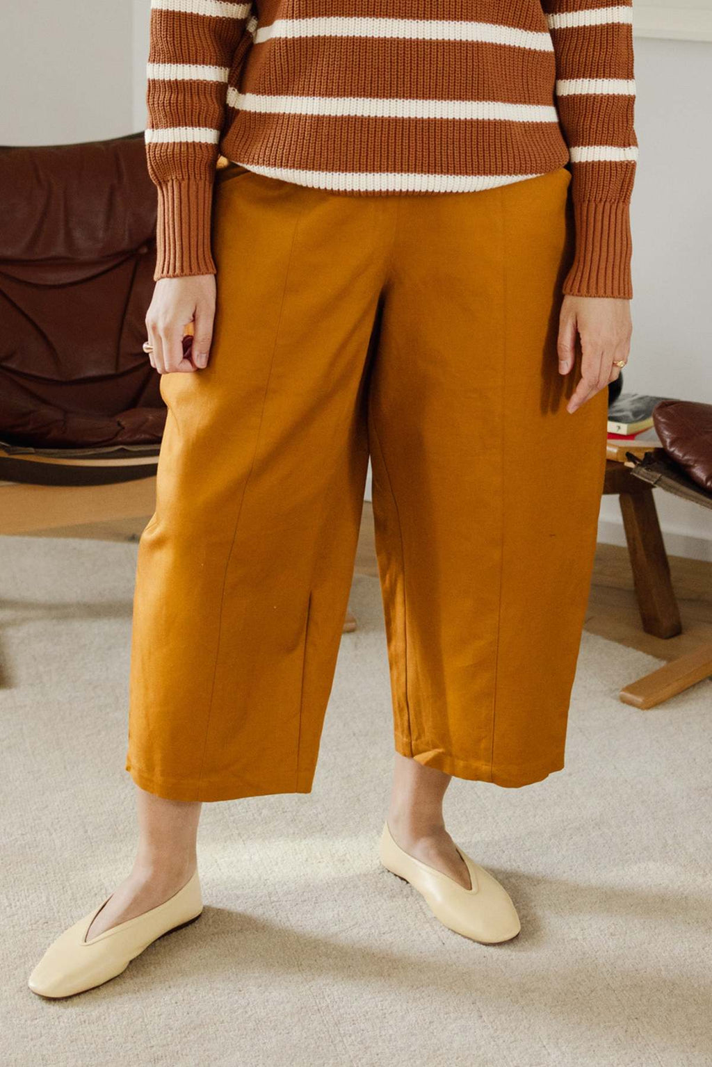 Cotton Blend Track Pants with Side Stripes - Comfortable Wide Leg Joggers for Casual Wear