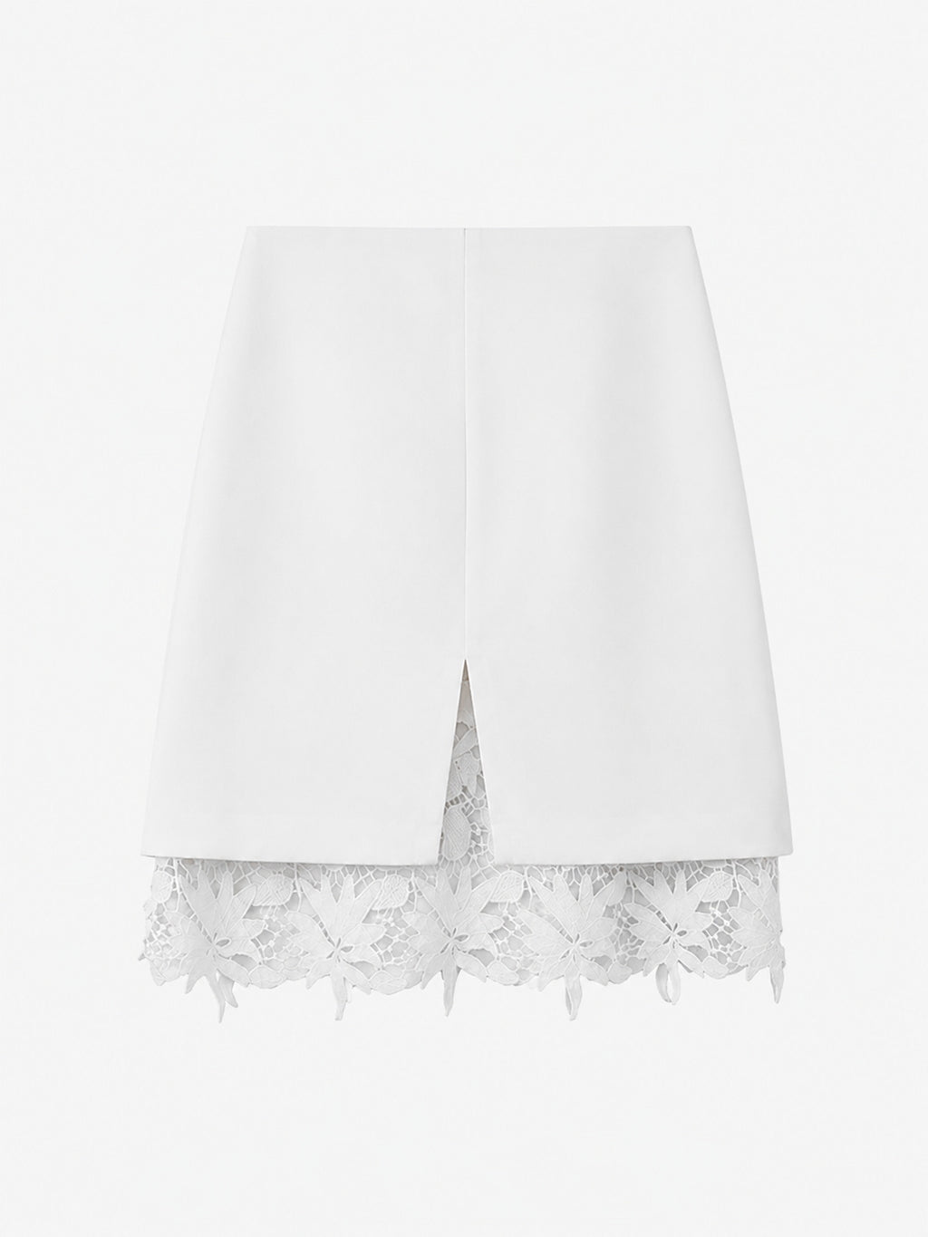 Patchwork Hollow-Out Lace Tencel-Linen Skirt
