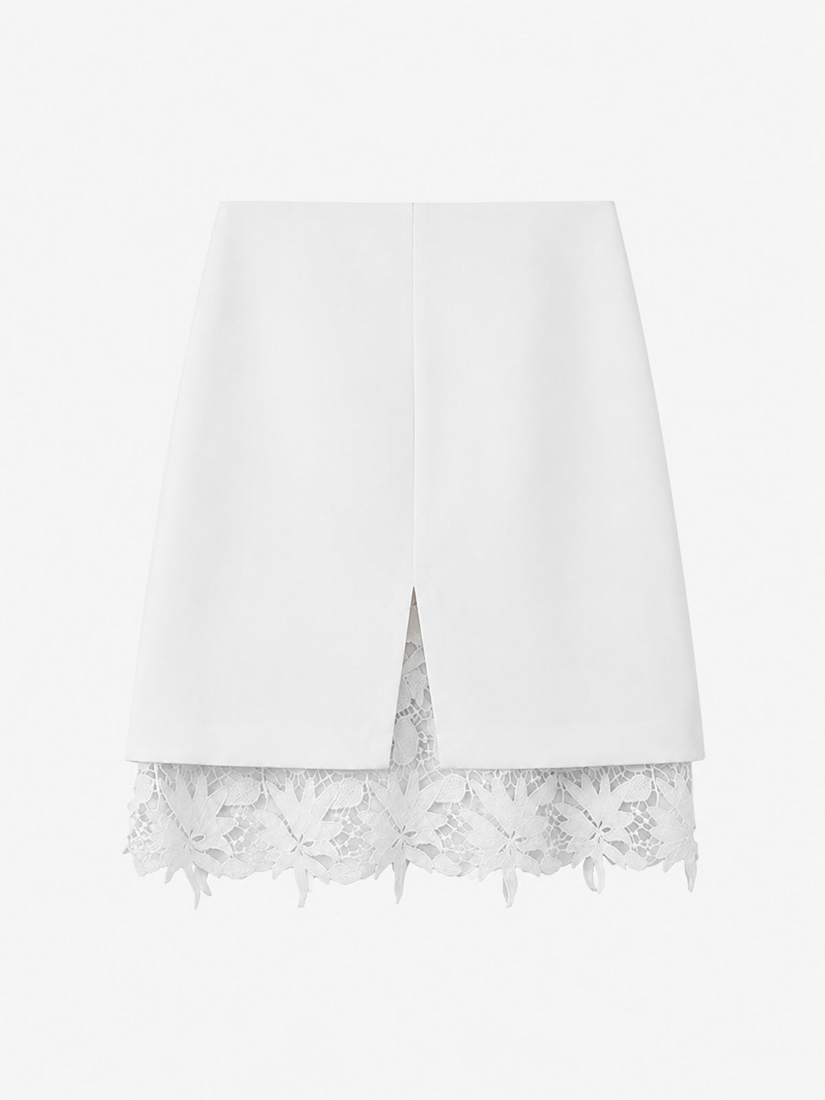 Patchwork Hollow-Out Lace Tencel-Linen Skirt