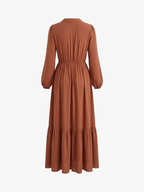 Lace V-Neck Slit Flowy Maxi Dress
