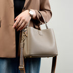 Cowhide Leather Bucket Bag