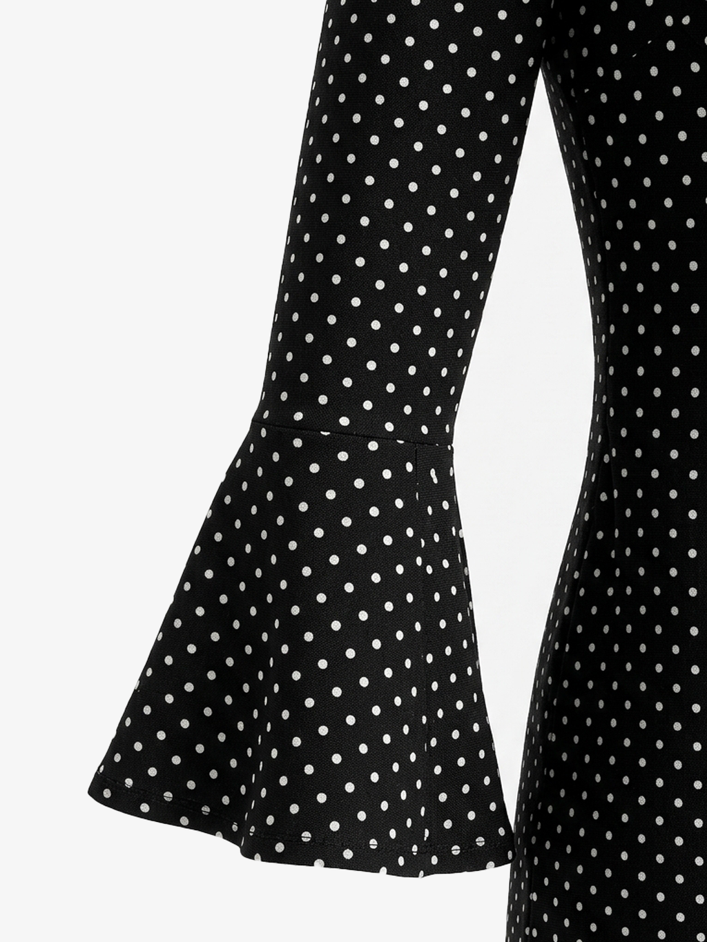 Polka Dot Flare Sleeve Backless Maxi Dress