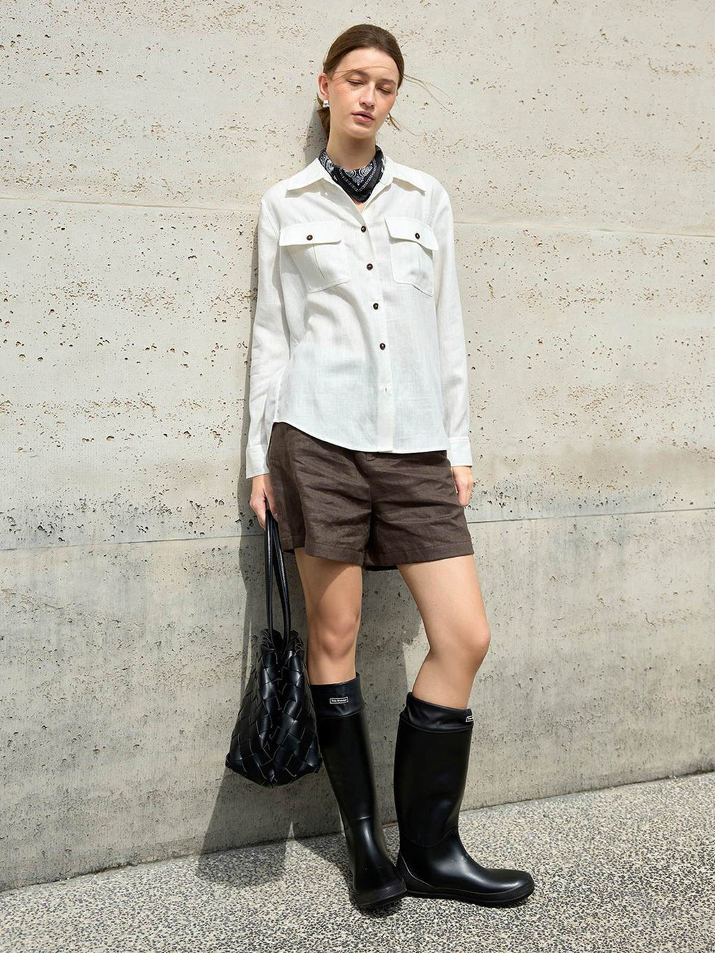 Lyocell Linen-Blend Utility Shirt