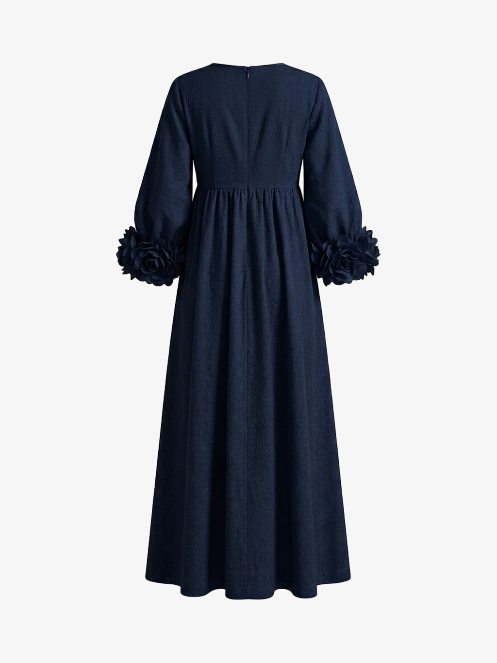 V-Neck Floral Lantern Sleeve Flowy Dress