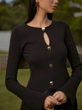 Cut Out Knit Fitted Top