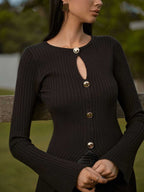Cut Out Knit Fitted Top