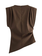 Asymmetric Ruched Shoulder Top