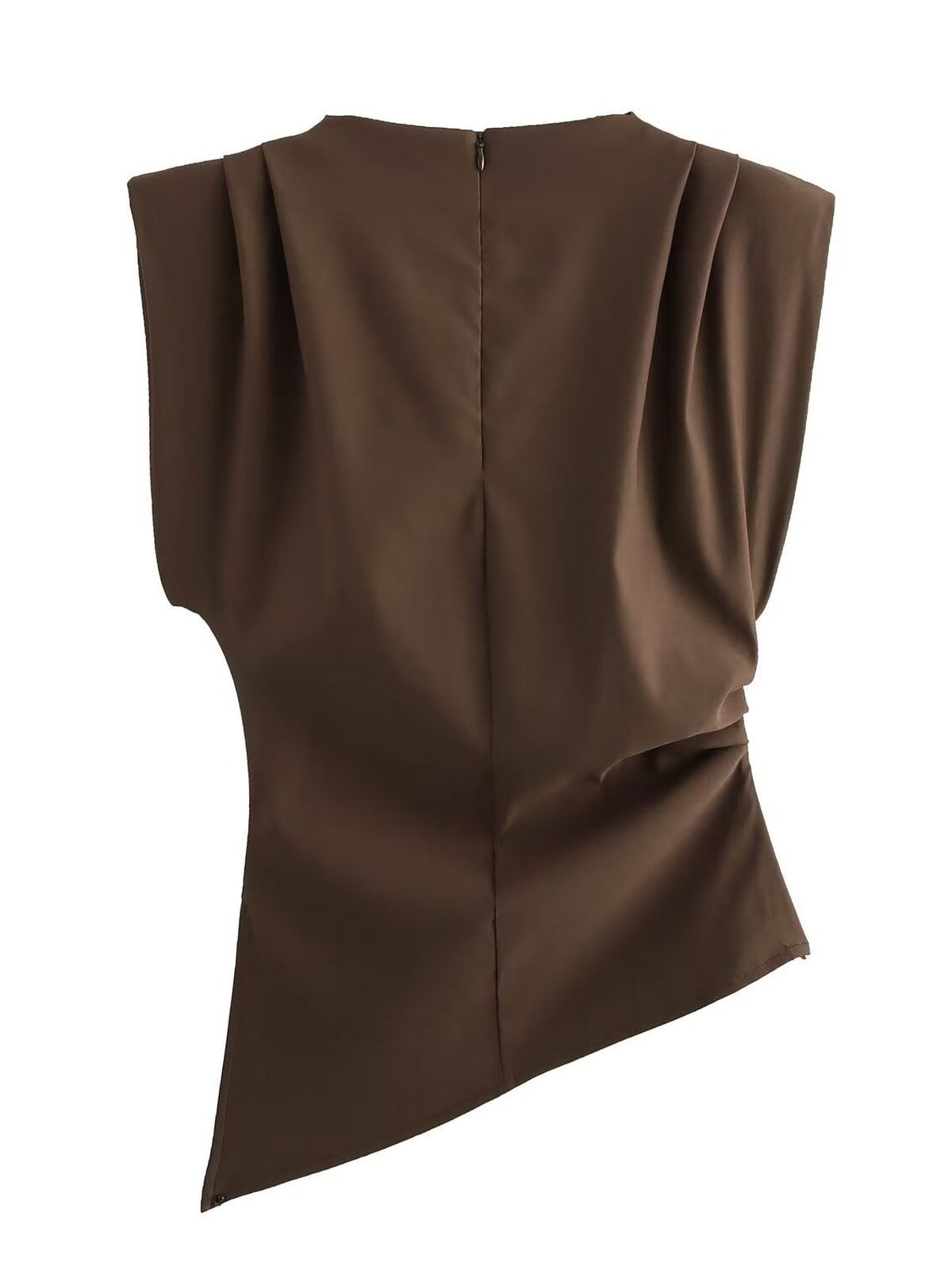Asymmetric Ruched Shoulder Top