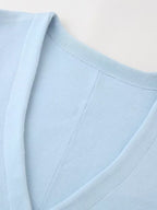 Light Blue Cropped Knit Sweater Set