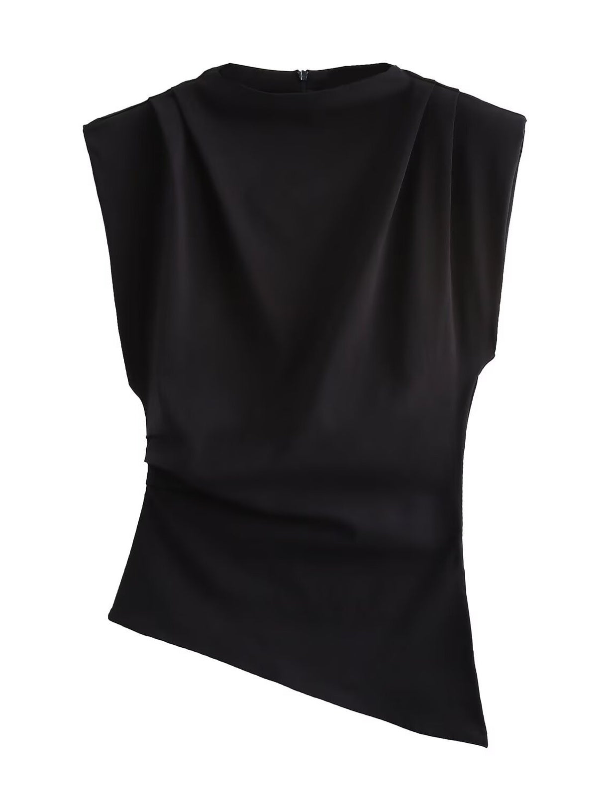 Asymmetric Ruched Shoulder Top