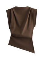 Asymmetric Ruched Shoulder Top