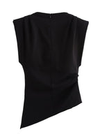 Asymmetric Ruched Shoulder Top