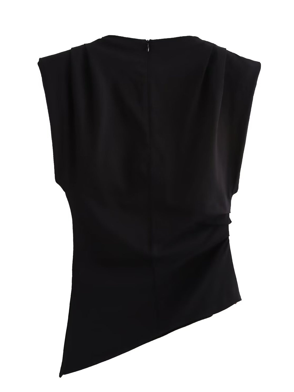 Asymmetric Ruched Shoulder Top