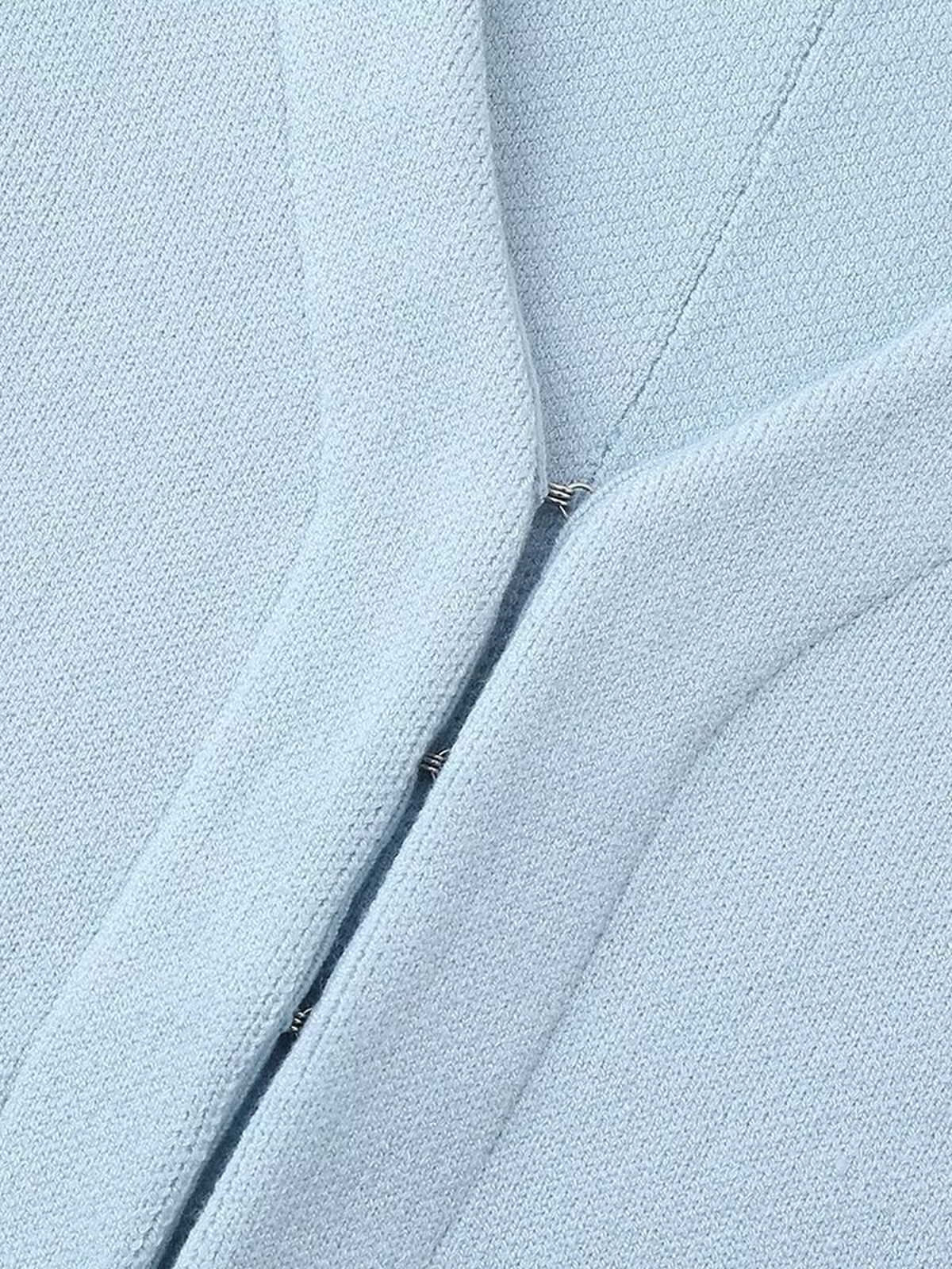 Light Blue Cropped Knit Sweater Set