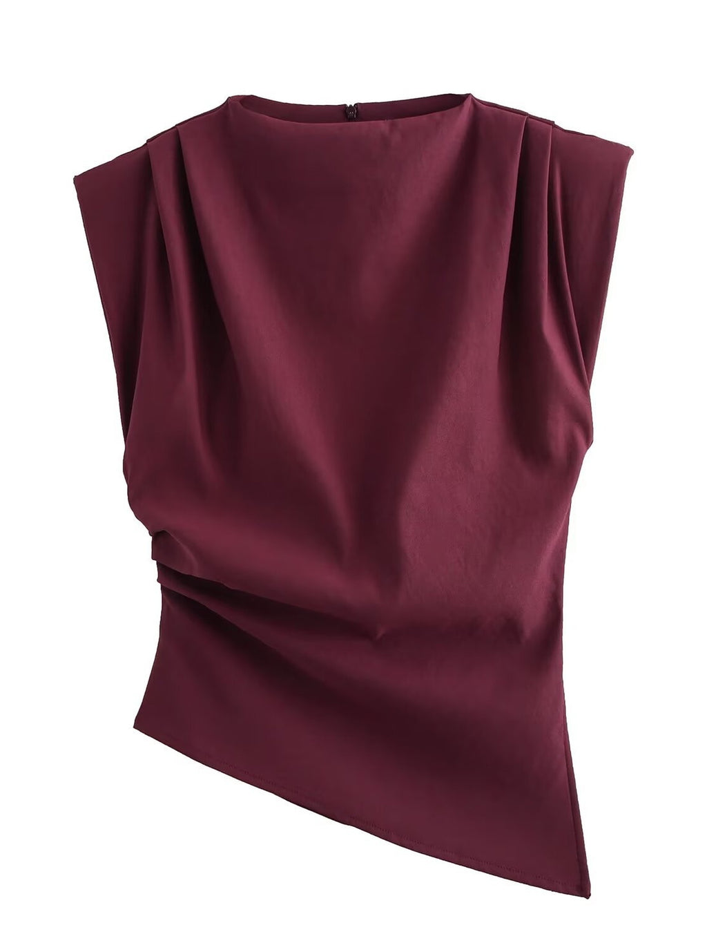 Asymmetric Ruched Shoulder Top
