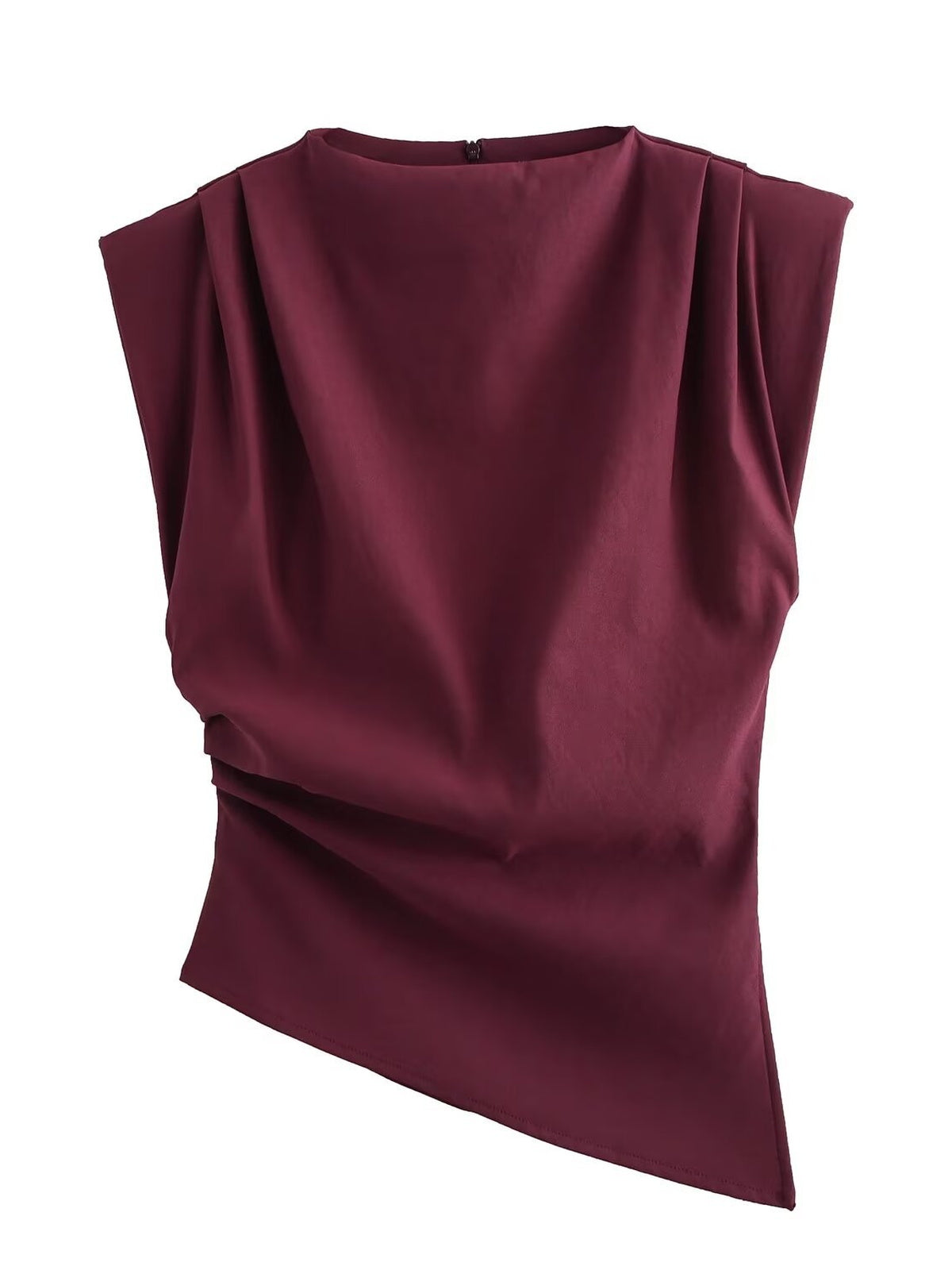 Asymmetric Ruched Shoulder Top
