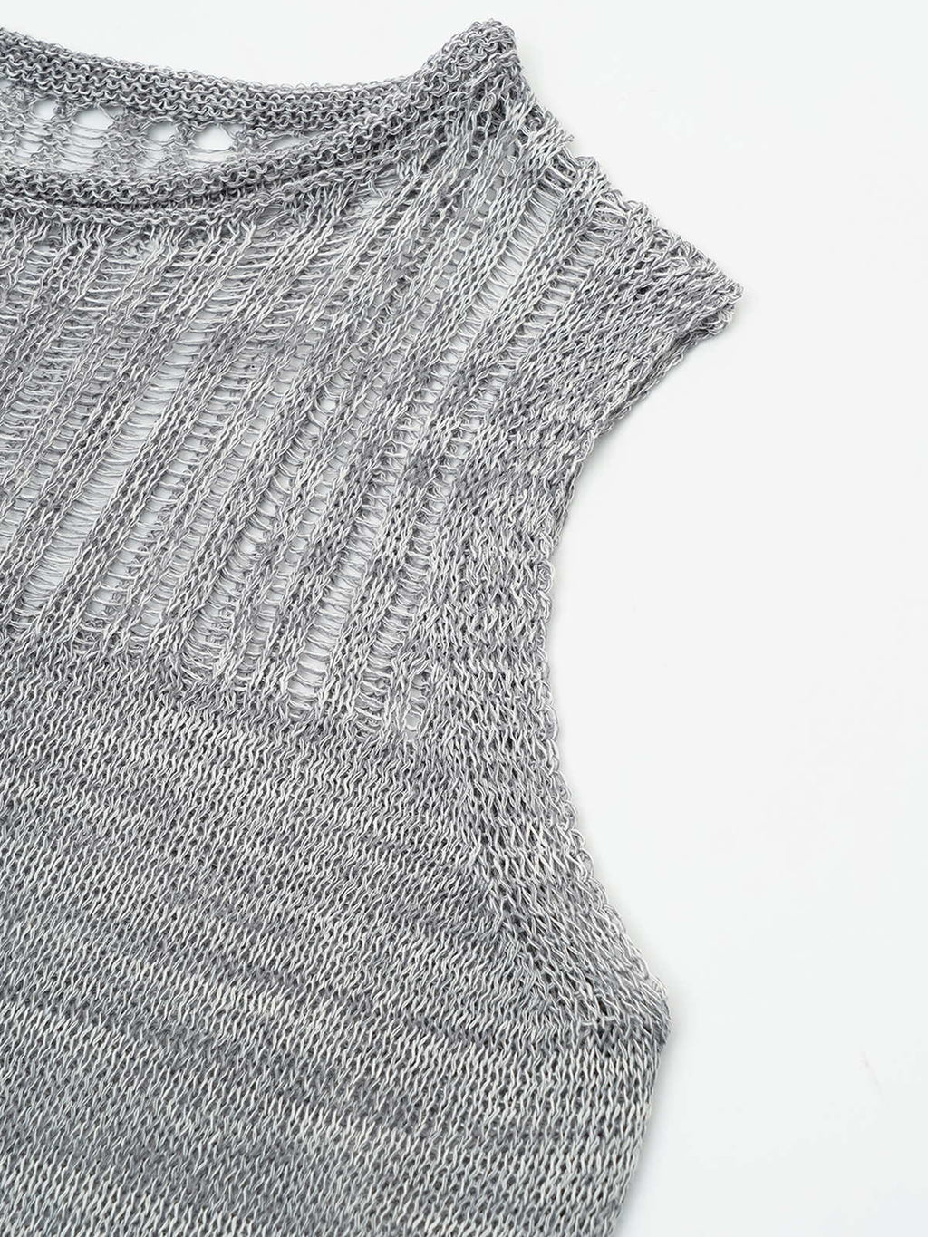 Pointelle Linen-Blend Lyocell Knit Tank