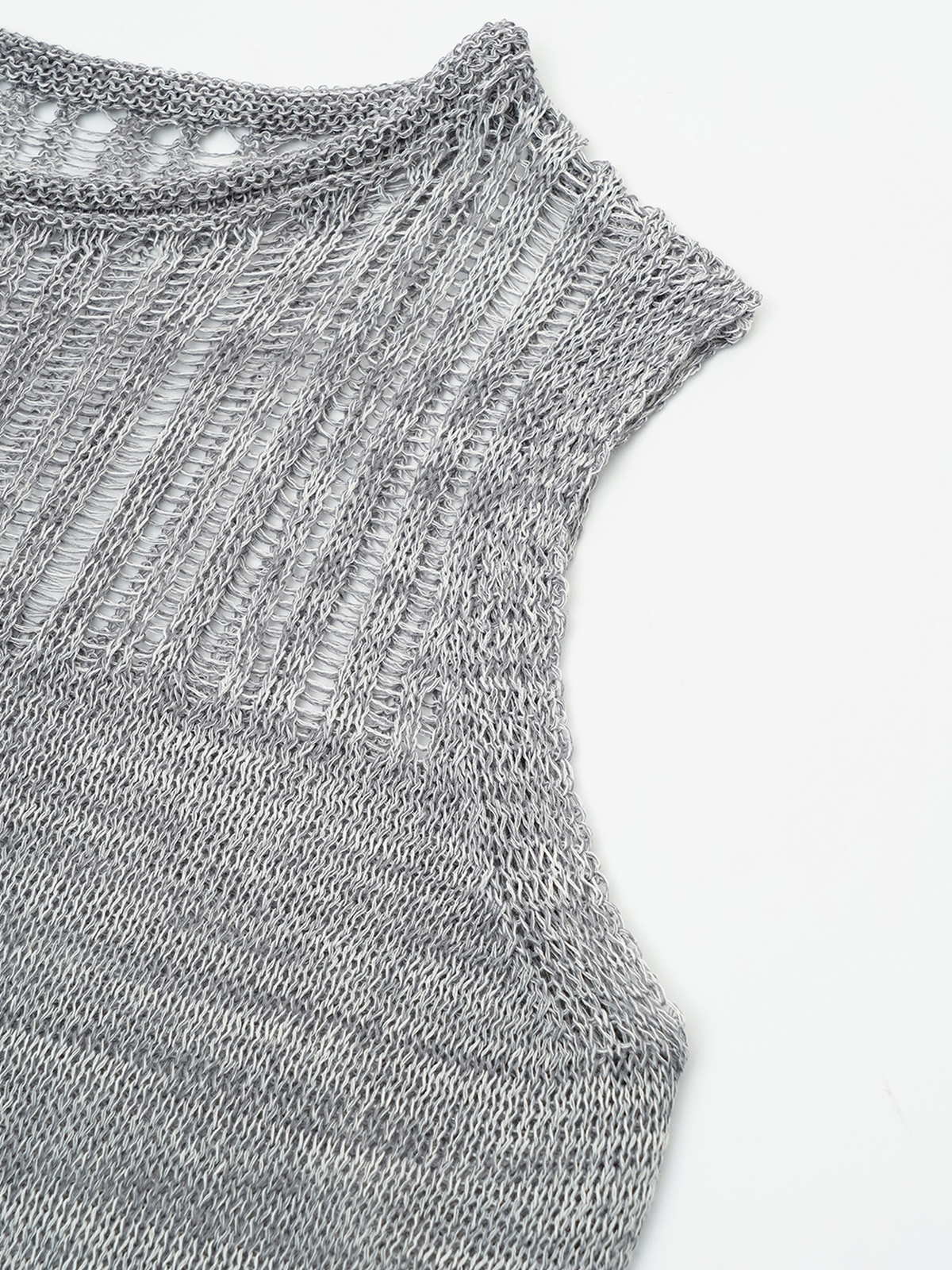 Pointelle Linen-Blend Lyocell Knit Tank