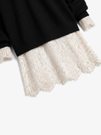 Elegant Lace Patchwork Knit Dress