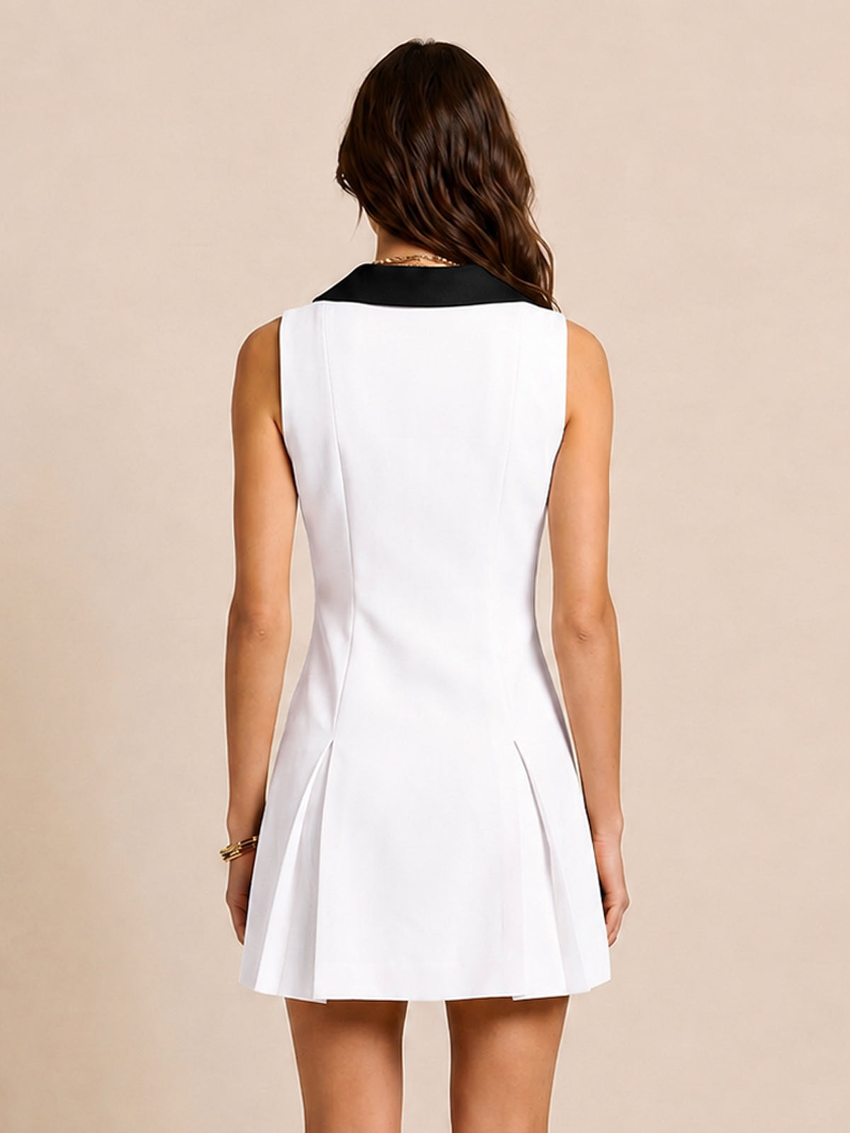 Collared Sleeveless Mini Dress