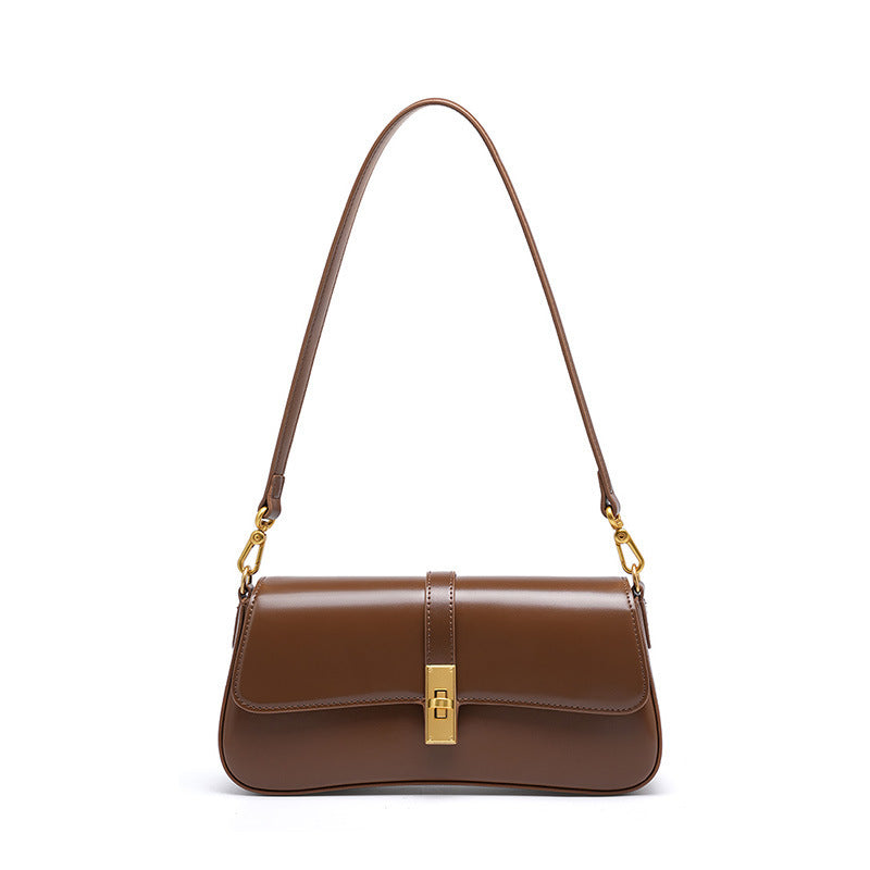 Leather Baguette Shoulder Bag