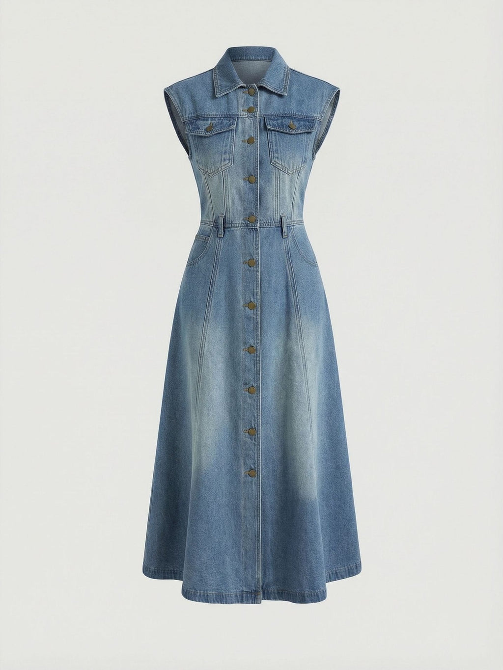 Sleeveless Denim Maxi Dress