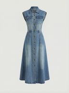 Sleeveless Denim Maxi Dress