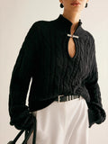 Cable Knit Cut Out Sweater