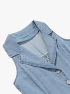 Denim Sleeveless Shirt Dress