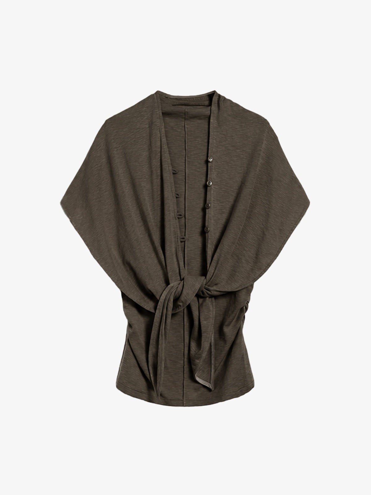 Tie-Front Shawl & Tank Knit Set