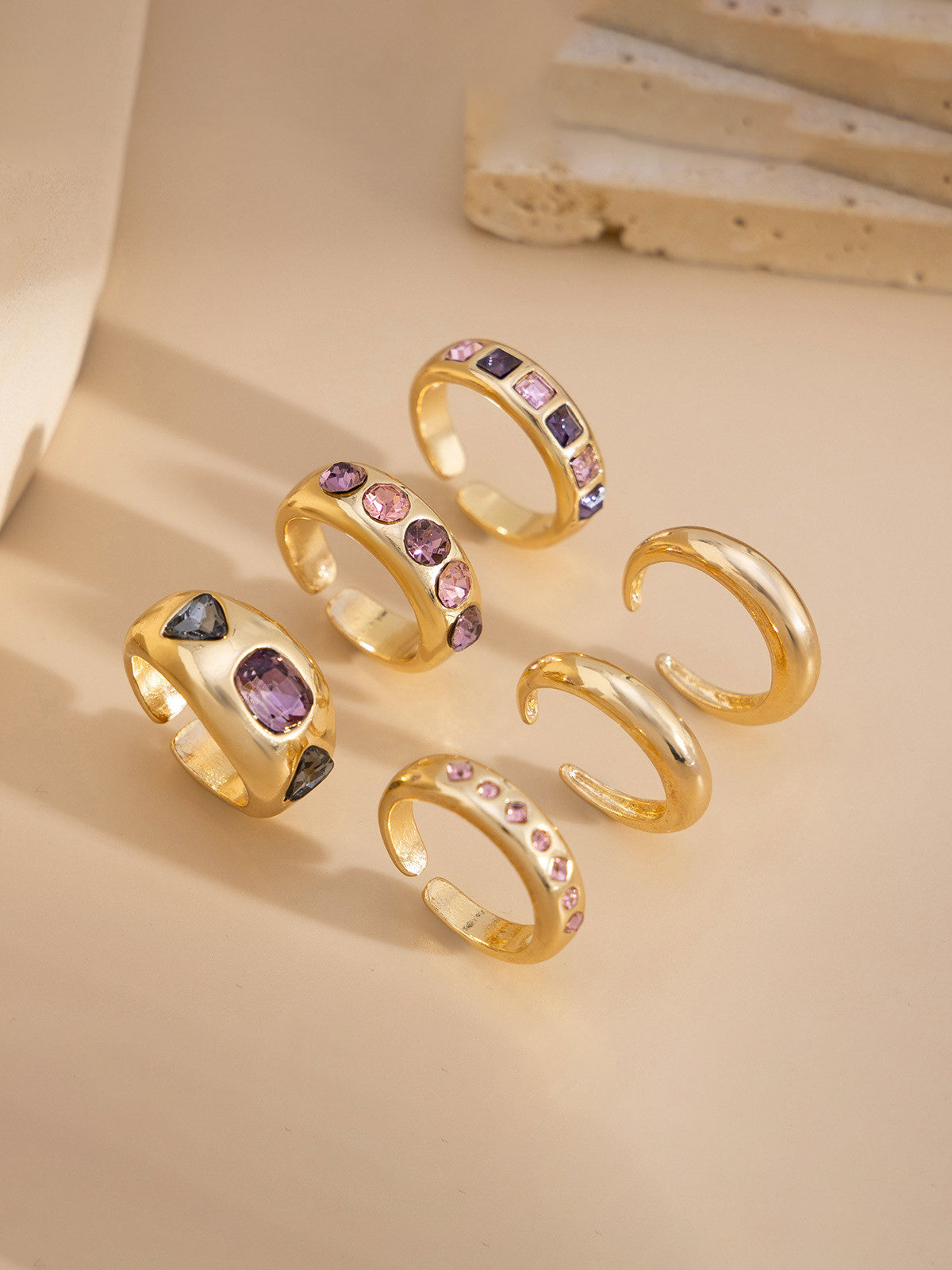Colored Gemstone Ring Set