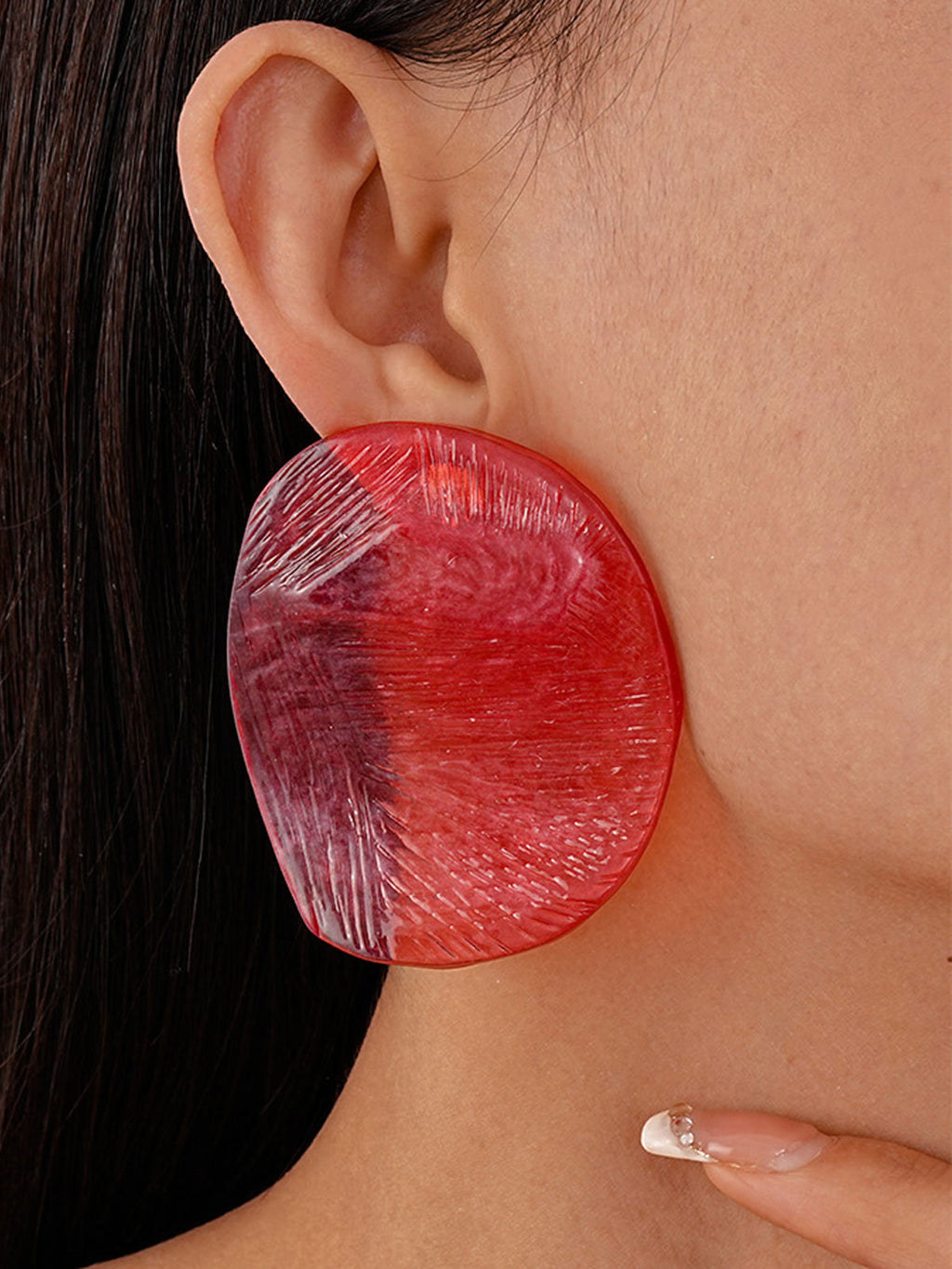 Resin Shrimp Chip Stud Earrings
