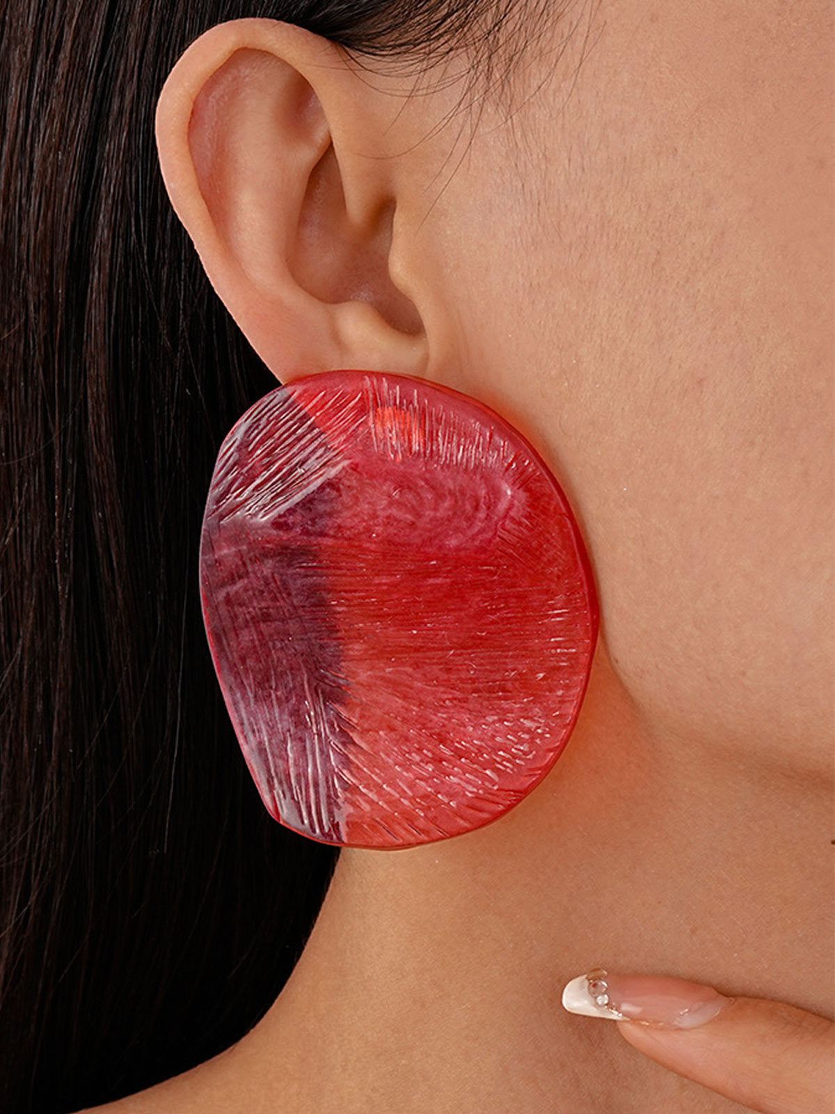 Resin Shrimp Chip Stud Earrings