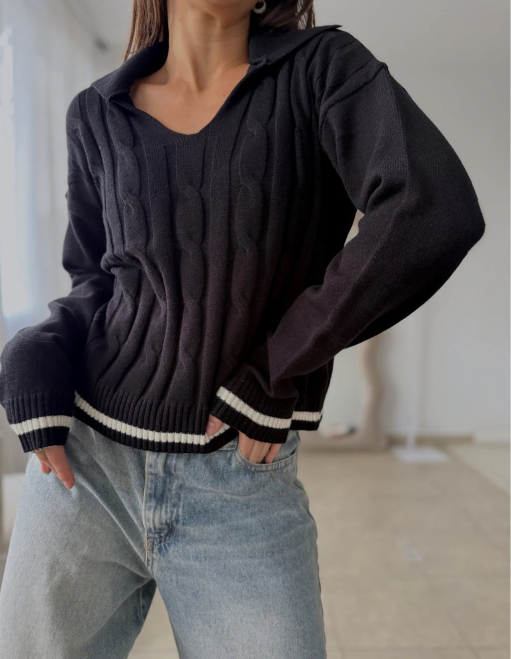 Collared Knit Sweater