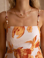 Printed Beaded Maxi Dress