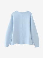 Light Blue Oversized Cropped Knit Sweater