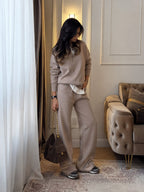 Collared cotton Trouser Set