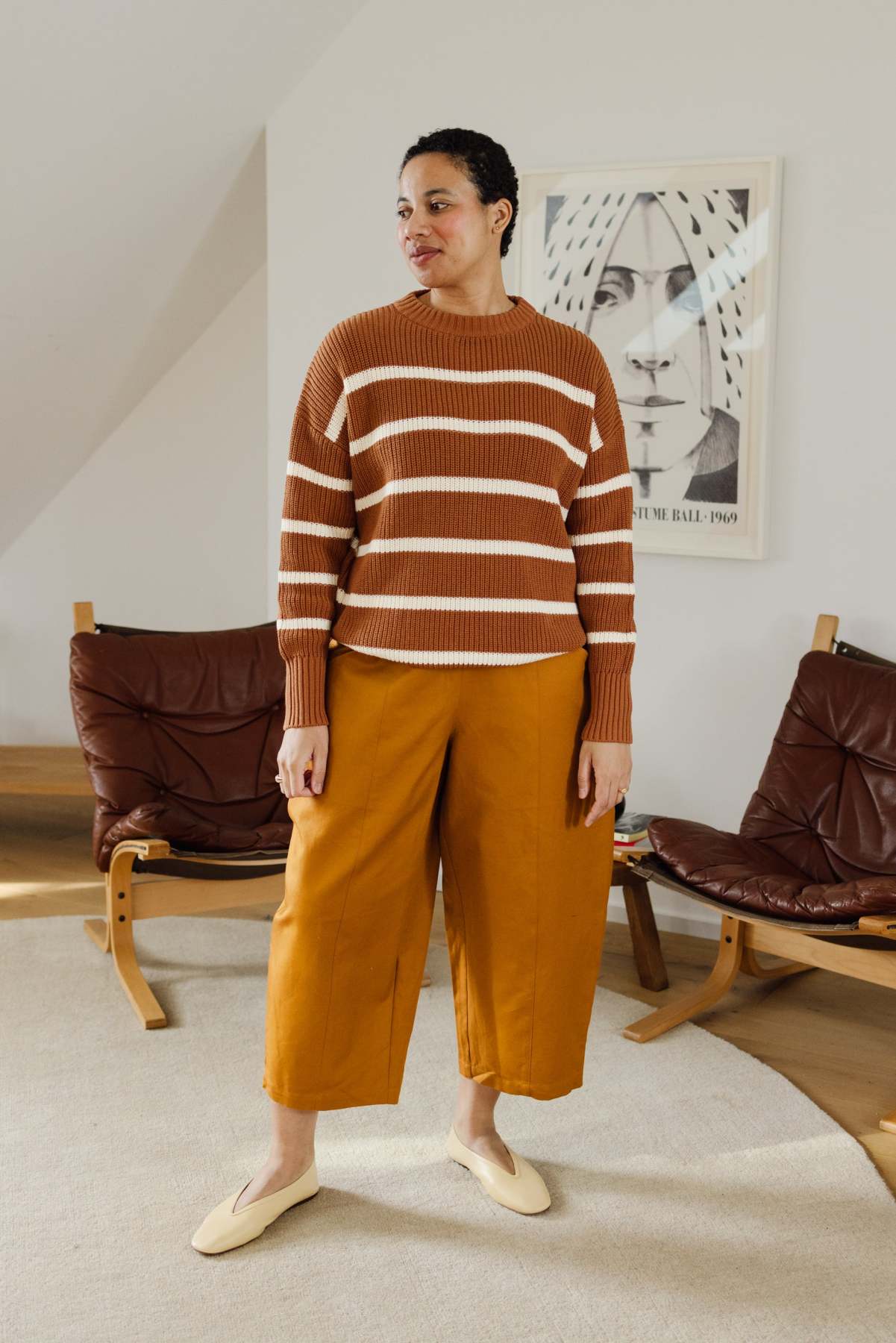 Cotton Blend Track Pants with Side Stripes - Comfortable Wide Leg Joggers for Casual Wear