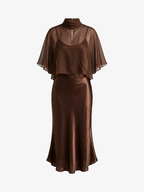 Chic Sheer Chiffon Satin Slip Dress