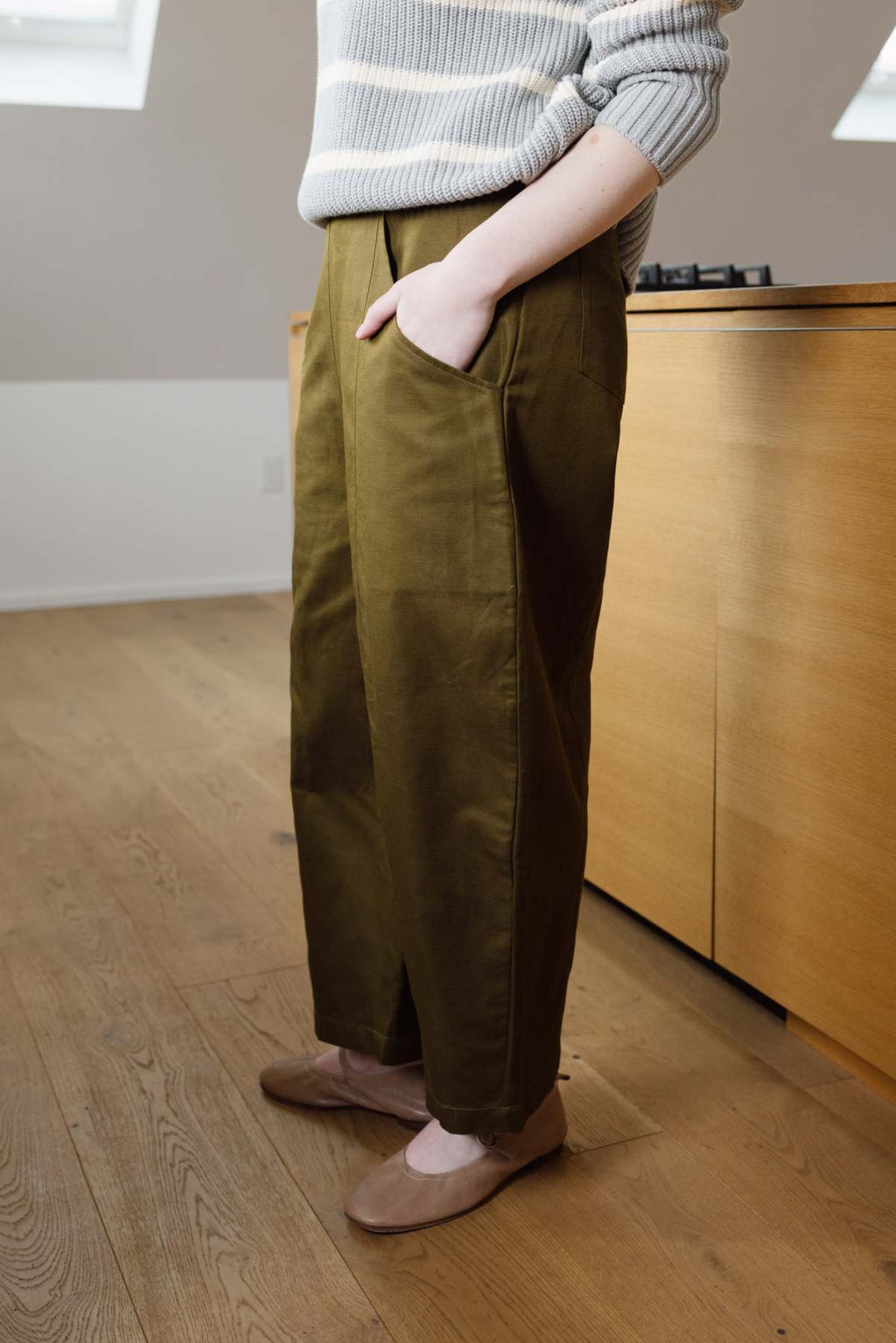 Cotton Blend Track Pants with Side Stripes - Comfortable Wide Leg Joggers for Casual Wear