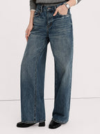 Vintage Wash Wide-Leg Jeans