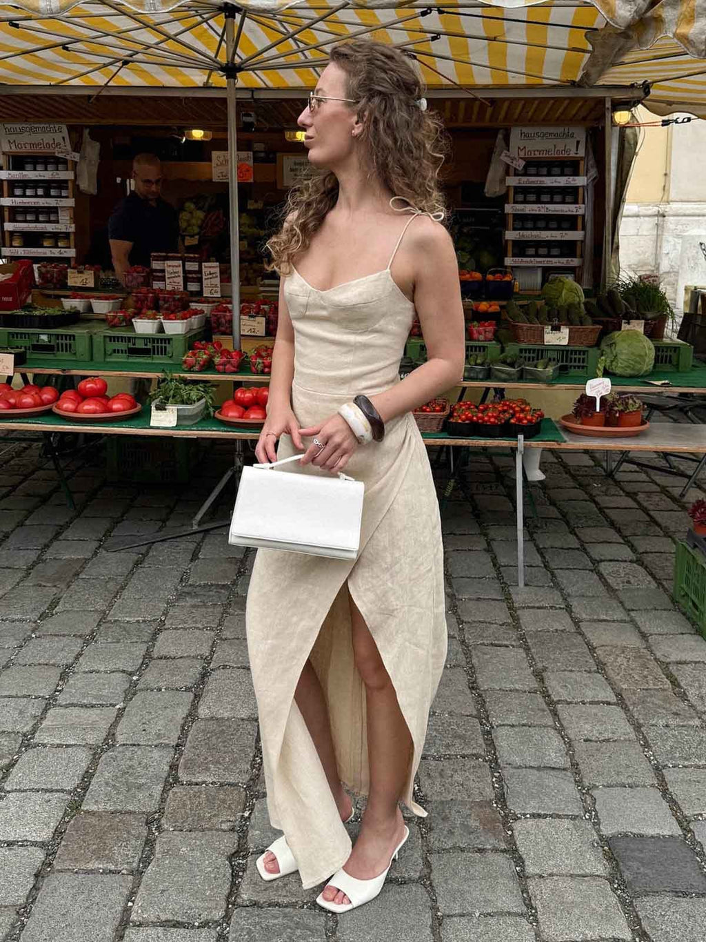 Halter Neck Slit Midi Dress