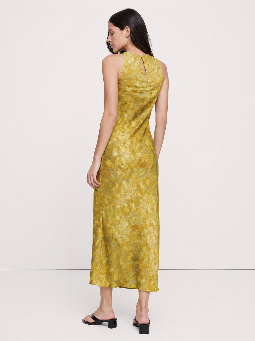 Abstract Print Sleeveless Maxi Dress