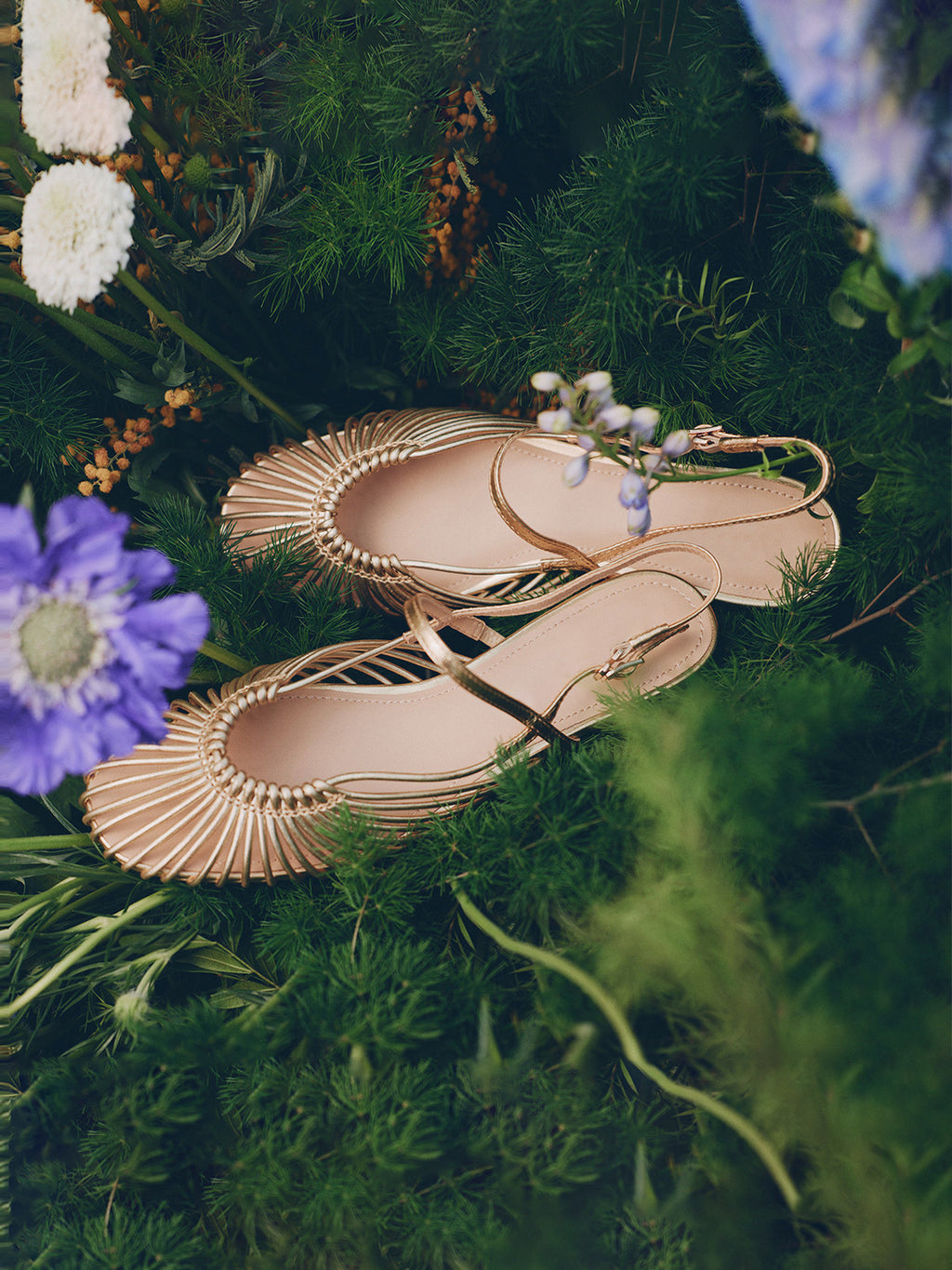 Strappy Patent Leather Flat Sandals – Woven Toe Detail