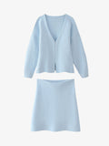 Light Blue Oversized Cropped Knit Sweater