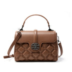 Structured Leather Top Handle Bag